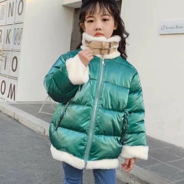 Áo phao viền lông trẻ em