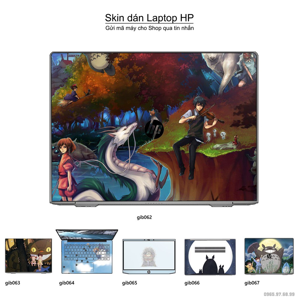 Skin dán Laptop HP in hình Ghibli _nhiều mẫu 10 (inbox mã máy cho Shop)