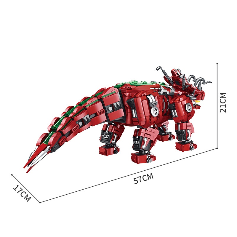 Đồ chơi Lắp ráp Khủng long máy Tam giác long, Panlos 611012 Triceratop Dinosaur, Xếp hình thông minh