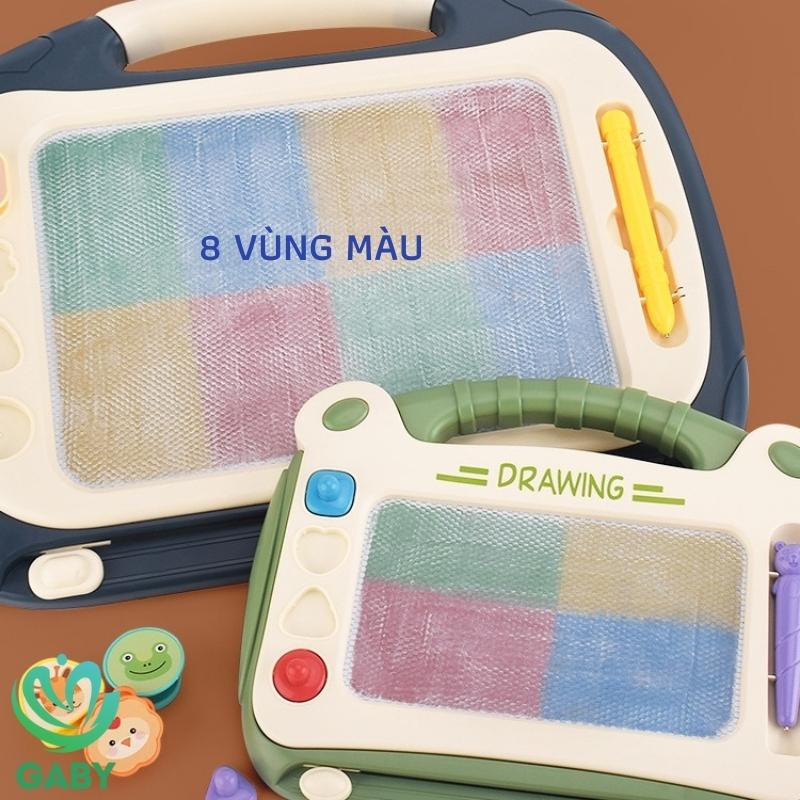 Bảng vẽ tự xóa thông minh cho bé có chân bàn loại to GABY bảng từ tính tập viết, tập vẽ, an toàn, không lem mực