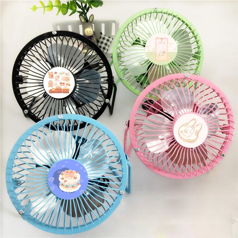 Quạt gấu thỏ cherie berie bò sữa capoo chopper hoàng đế mèo jinbei san QSD26 cắm cổng USB để bàn giường trẻ em