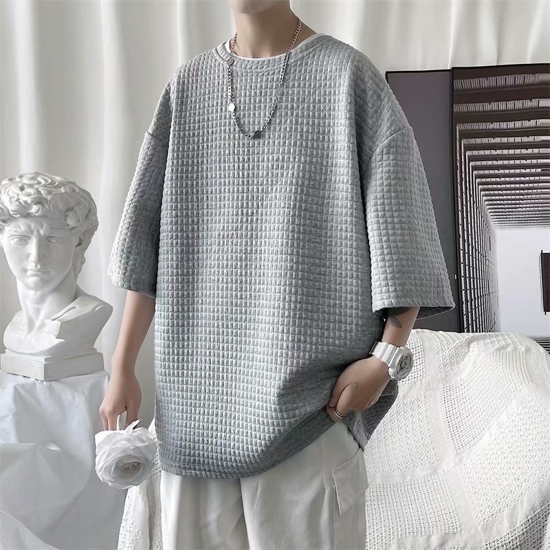 Áo Thun Tay Ngắn Cổ Tròn Thời Trang Phong Cách Hàn Năng Động Cho Nam