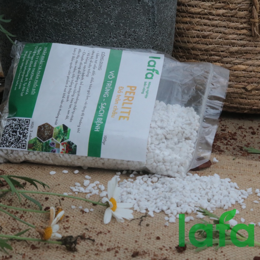 Đá perlite đá trân châu LAFA trồng cây sen đá, hoa kiểng 1 túi 1 Lít , tơi xốp sử dụng làm vườn