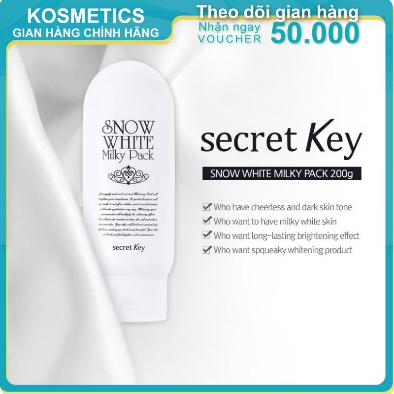 Kem tắm trắng toàn thân SECRET KEY Snow White Milky Pack 200 ml | BigBuy360 - bigbuy360.vn