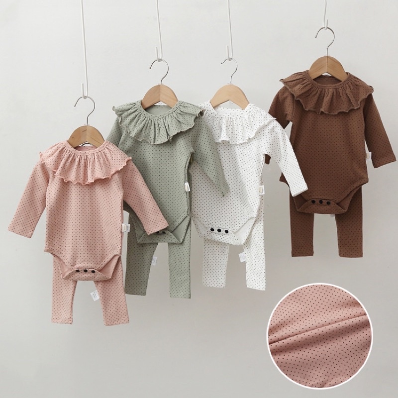 Set chấm bi 4 món cute cho bé gái