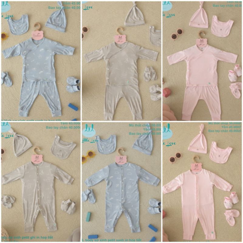 Lil little love - Bộ cài chéo, bộ body petit cho bé sơ sinh - 6m 3-7kg