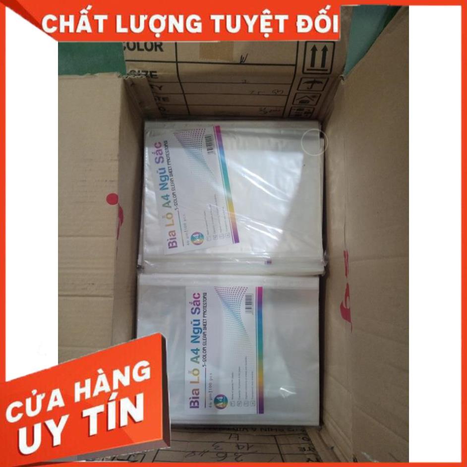 Bìa lá lỗ A4 400g file nhựa 11 lỗ 100 tờ/xấp