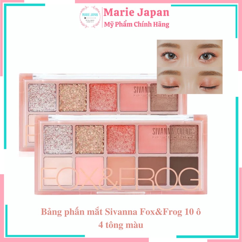 Phấn Mắt Sivanna Fox &amp; Frog 10 Ô Colors Eyeshadow Palette HF158 Thái Lan