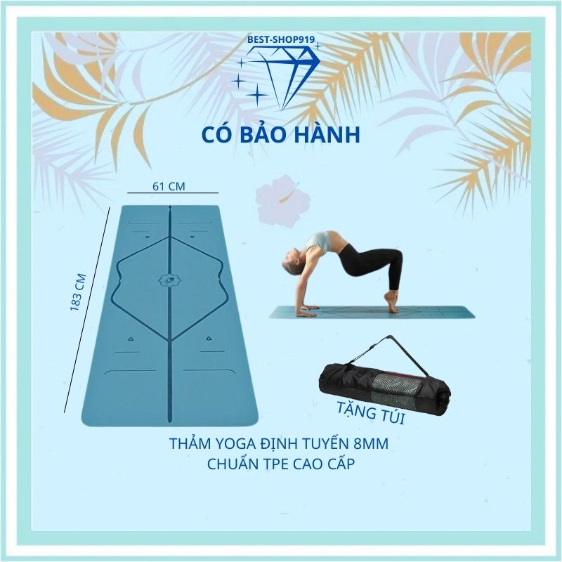 Thảm Tập Yoga GYM 8MM Định Tuyến,Không Định Tuyến Cao Cấp 2 Lớp Chống Trượt Dụng Cụ Thể Thao Nam Nữ