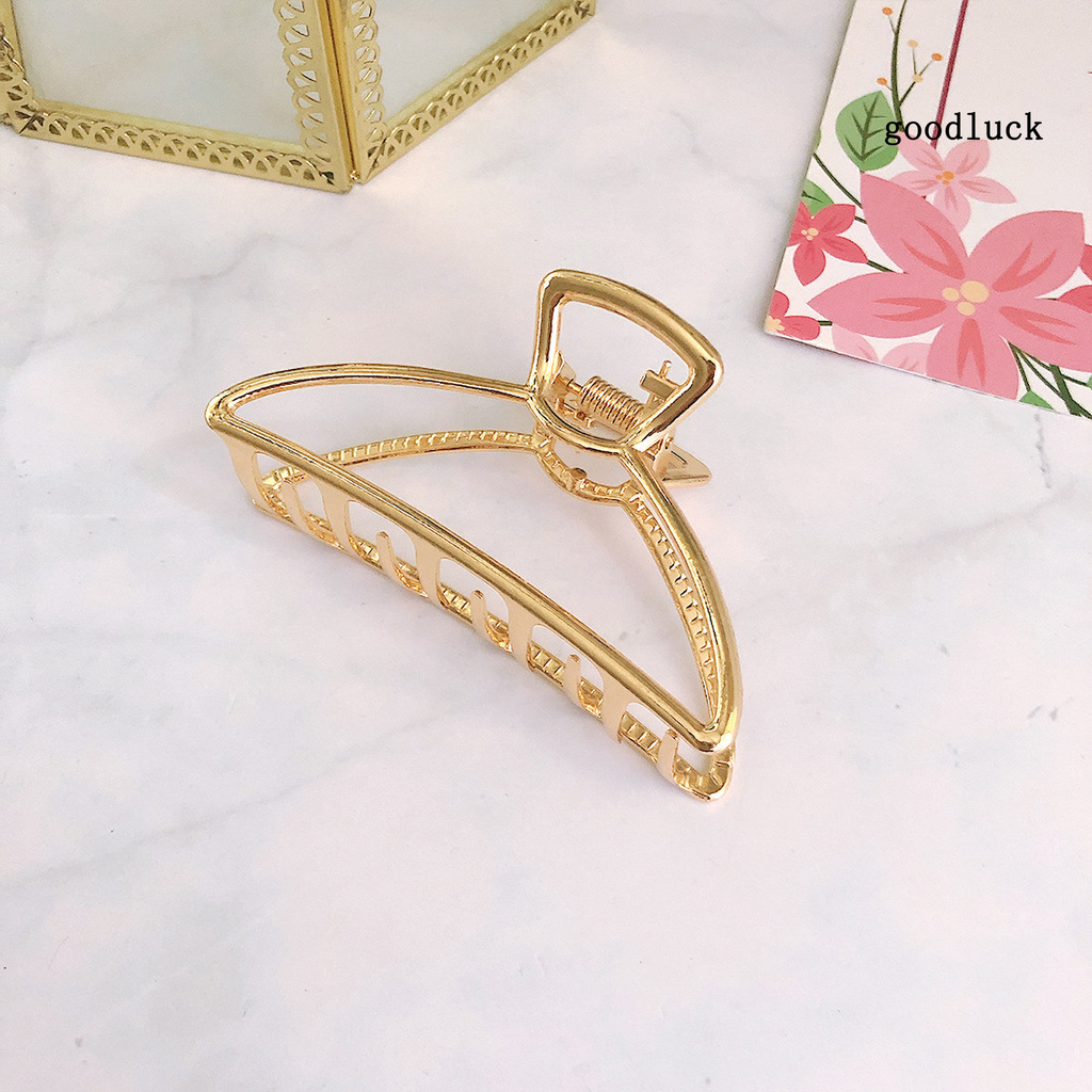 Kẹp Tóc Hợp Kim Màu Trơn Chống Trượt Cho Nữ