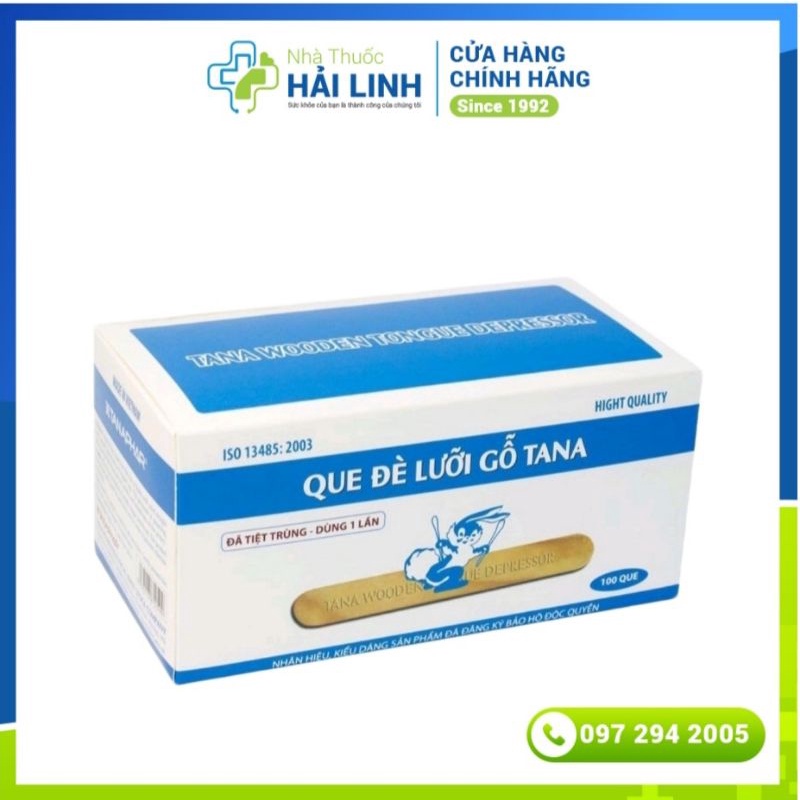 Que đè lưỡi gỗ tiệt trùng Tanaphar ⚡ Nhà thuốc Hải Linh ⚡ Que làm đồ hanmade - hộp 100 que