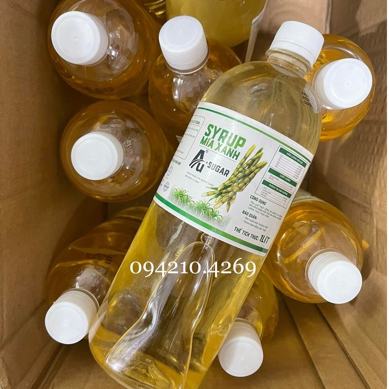 Đường Lỏng Mía Xanh AU+ chai 1l- TIỆN DỤNG, HỢP TRÀ, THƠM NGON