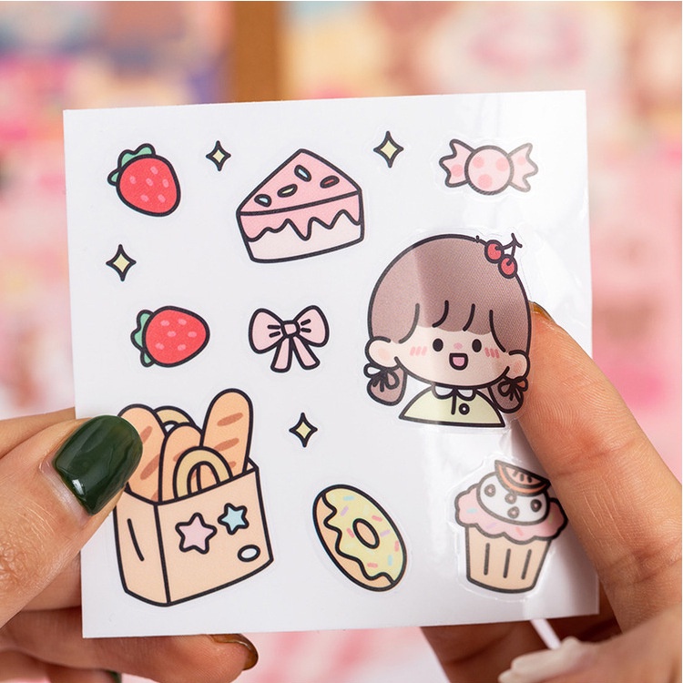 Sticker dán mini lẻ đẹp hình ngẫu nhiên