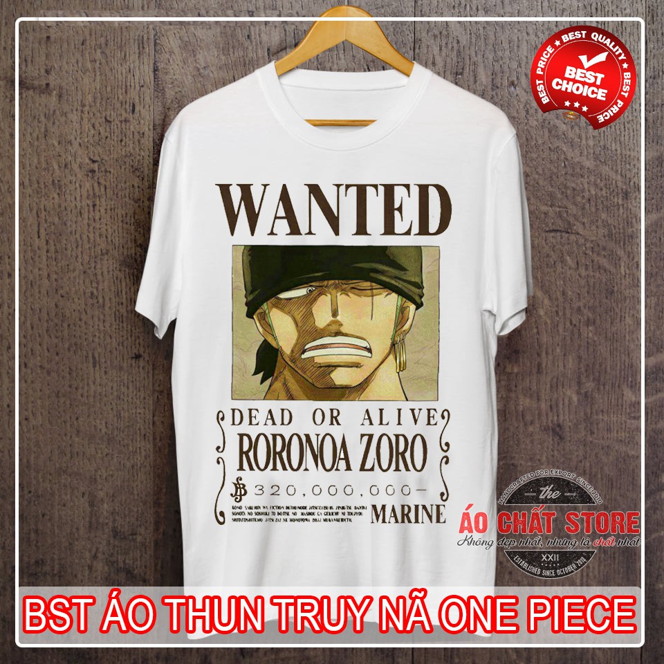 BST ÁO THUN LỆNH TRUY NÃ ONE PIECE CỰC ĐẸP | ÁO PHÔNG HẢI TẶC WANTED ZORO CAO CẤP OP68