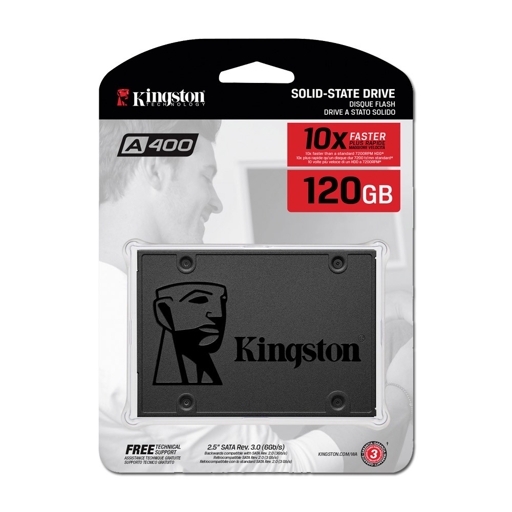 Ổ Cứng SSD Kingston SA400 120GB 2.5'' SATA III (SA400S37/120G) - Hàng Chính Hãng