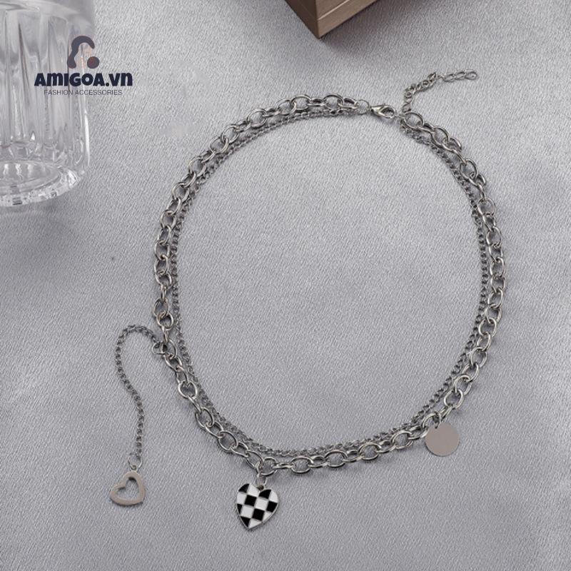 ✨✨Vòng cổ Dáng Dài Mặt Hình Bàn Cờ Độc Đáo Thời Trang