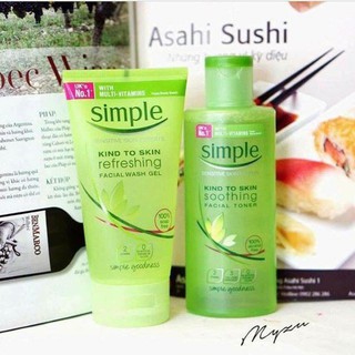 Combo Toner + Sữa Rửa Mặt Simple (Có Bill UK)