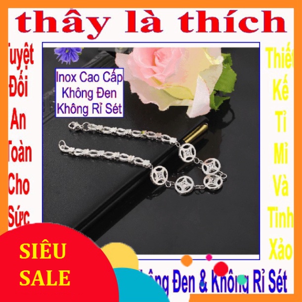 Lắc chân bé gái kiểu 5 đồng tiền may mắn đá Zircon - An toàn cho trẻ - Cam kết 1 đổi 1 nếu hoen, gỉ sét