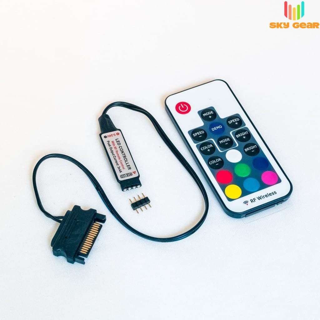 Bộ Hub và Remote điều khiển Led RGB 12v 4Pin và ARGB 5v 3Pin, Hàng chuẩn