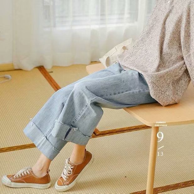 Quần Jeans Dài Ống Rộng Cá Tính Dành Cho Nữ