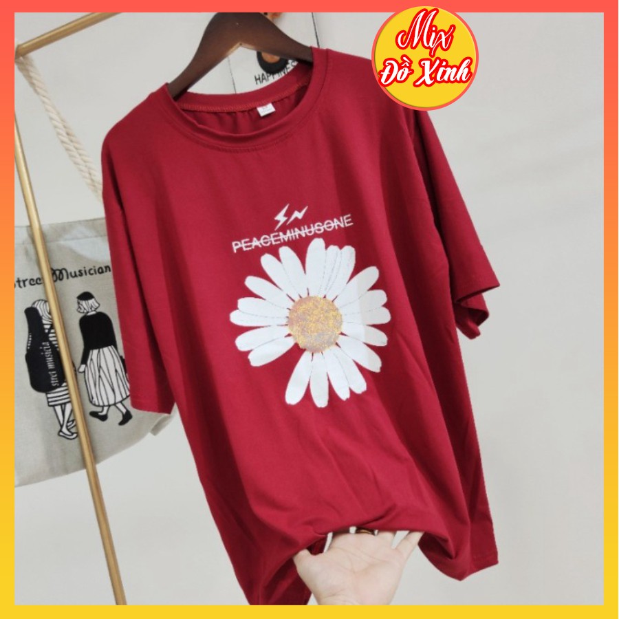 Áo thun nam nữ form rộng tay lỡ, áo phông unisex, chất liệu thun Cotton, họa tiết in hình Hoa Cúc | BigBuy360 - bigbuy360.vn