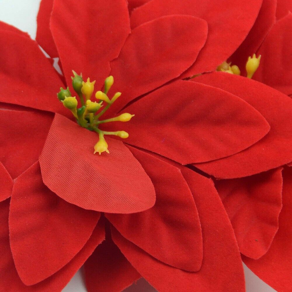 Bộ 10 bông hoa giả nhiều màu sắc dành cho trang trí cây thông noel