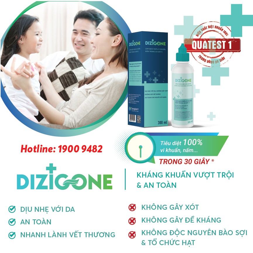 [Combo 2] Dung dịch kháng khuẩn Dizigone 300ml lành vết thương, tái tạo da, ngăn ngừa sẹo