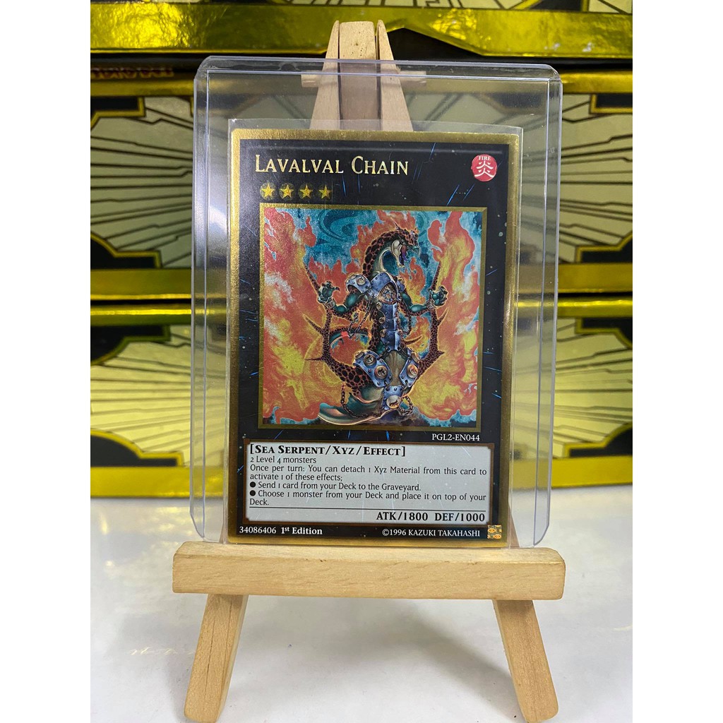 [ Dưa Hấu Yugioh ] Lá bài thẻ bài Lavalval Chain - Gold Rare - Tặng bọc bài nhựa bảo quản