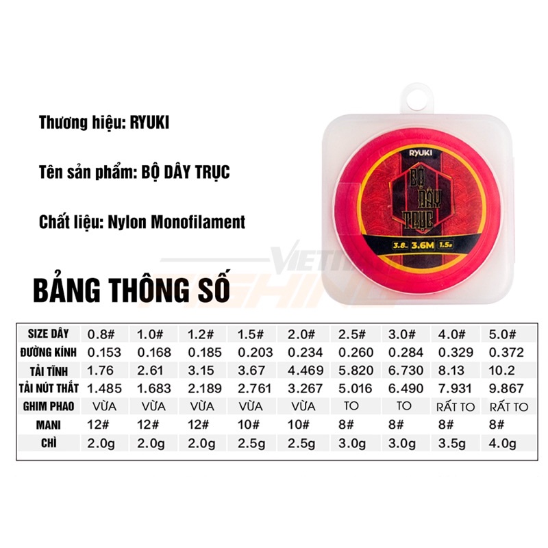 Trục Làm Sẵn RYUKI  Mẫu Mới Nhất