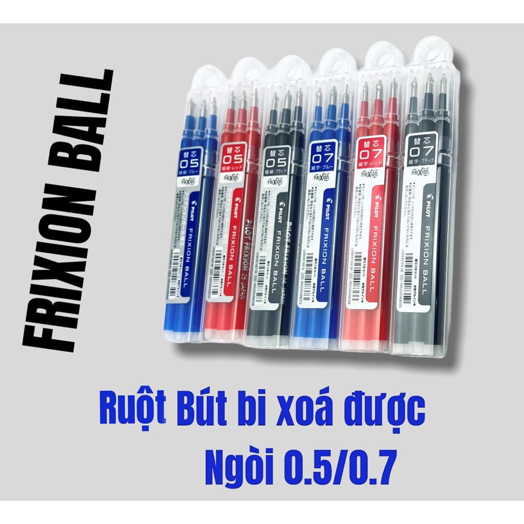 COMBO 3 Ruột Bút Bi Xóa Được Frixion Ball Cỡ 0.5mm và 0.7mm