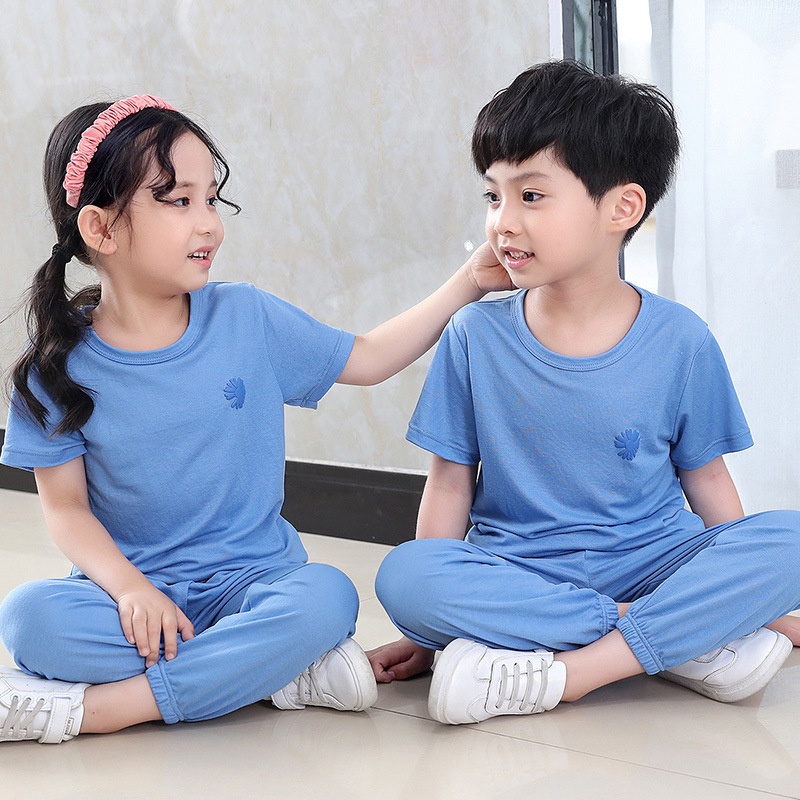Bộ Đồ Ngủ Cotton Ngắn Tay Xinh Xắn Dành Cho Bé