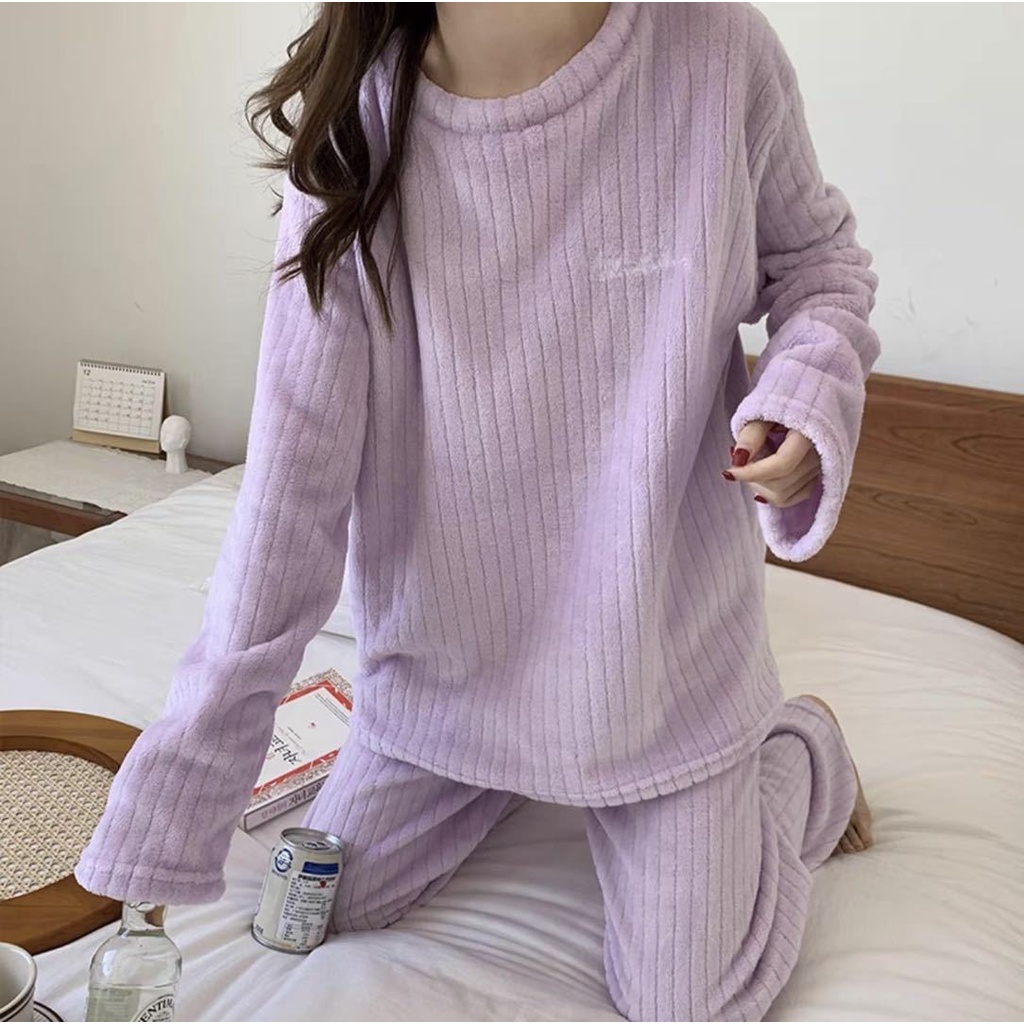 [FREESHIP] Bộ đồ ngủ lông cừu san hô mùa đông dày dặn siêu ấm áp mềm mịn giữ nhiệt tốt freesize - Pyjama HOT 2021