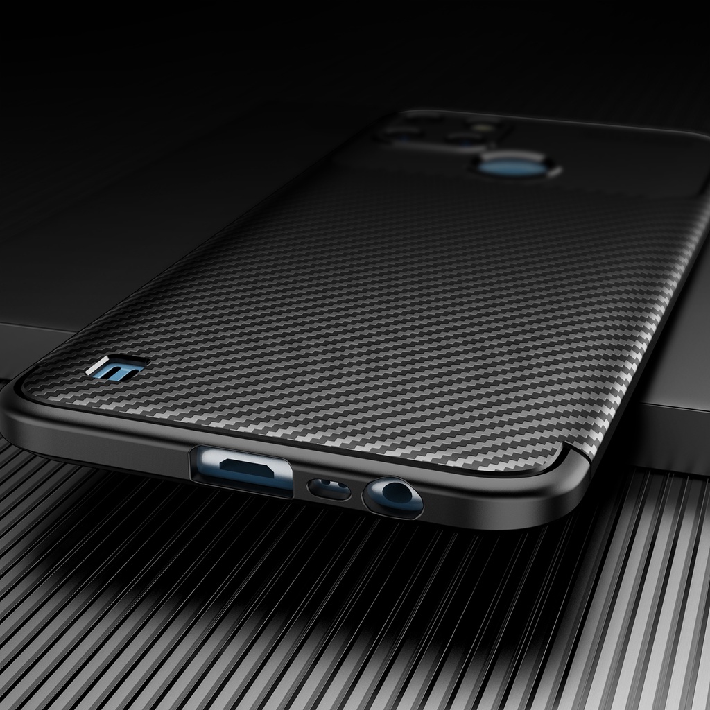 Ốp Điện Thoại TPU Silicon Mềm Kết Cấu Sợi Carbon Chống Sốc Cho Realme C21Y C25Y C21 GT Explorer