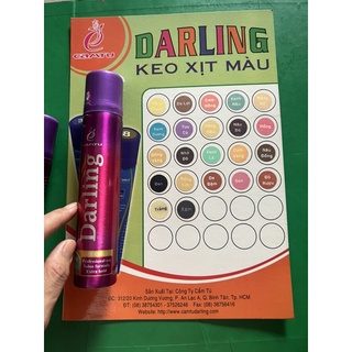 keo xịt màu tóc  Darling  80ml có đủ màu cho bạn lựa chọn,vừa giữ nếp và tạo mầu ấn tượng (gội đầu xong là hết)
