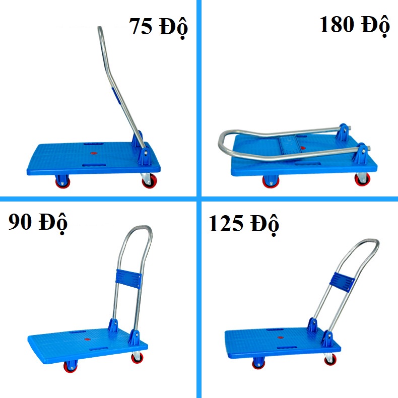 [GIÁ RẺ NHẤT] Xe đẩy hàng sàn thép 4 bánh, tải trọng 100- 200kg, txe chở hàng gấp gọn đa năng nhập khẩu