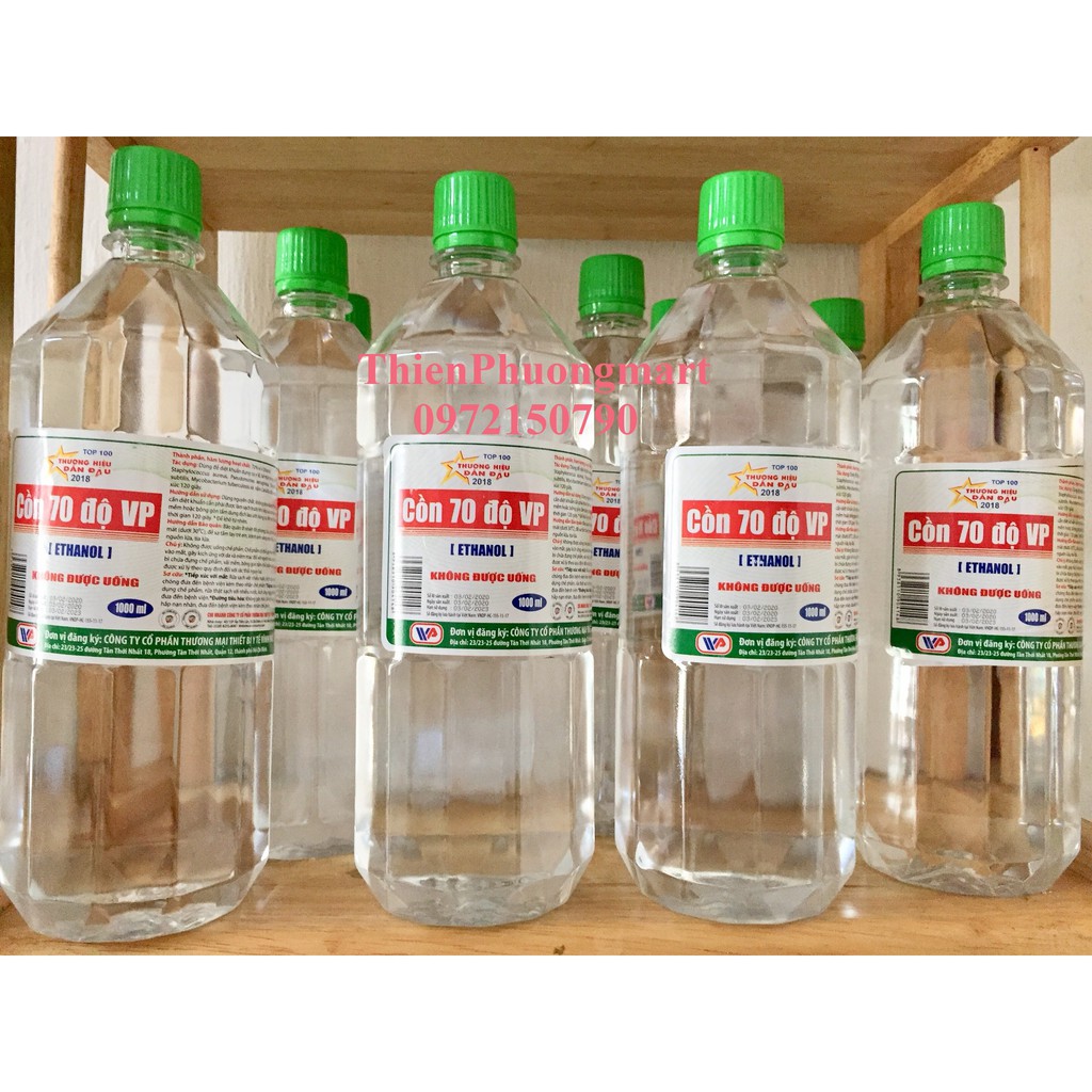 Cồn Sát Khuẩn 70 độ Vĩnh Phúc 1000ml - Cồn trắng 70 độ VP 1 Lit