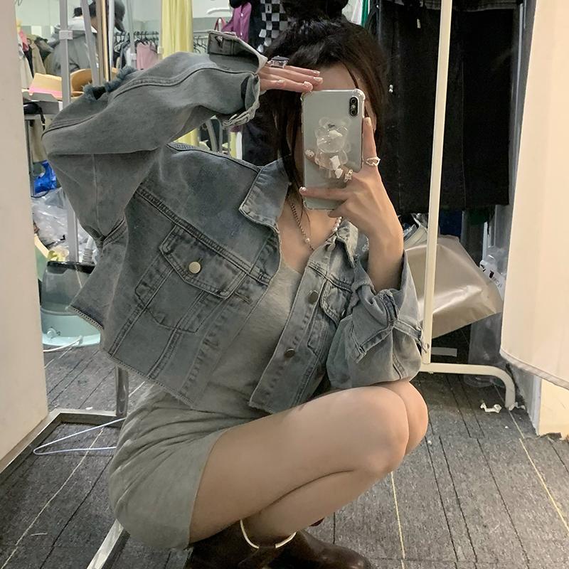 Áo Khoác Jeans Lửng Tay Dài Thời Trang Dành Cho Nữ | BigBuy360 - bigbuy360.vn