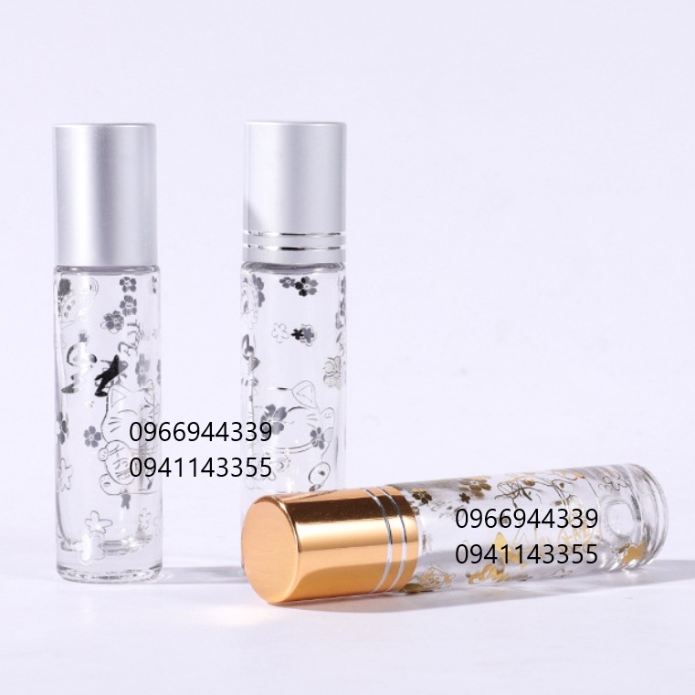 (MẪU MỚI) Chai bi lăn 10ml cao cấp HÌNH MÈO MAY MẮN chiết nước hoa, tinh dầu mỹ phẩm | Thế Giới Skin Care