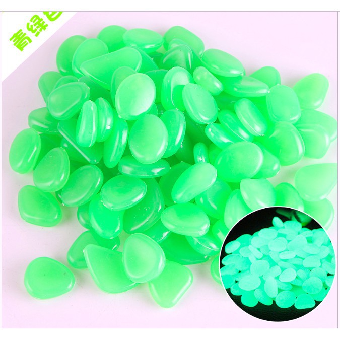 Set 50 đá dạ quang phổ biến màu phát sáng trong đêm cho bể cá cảnh.Đá dạ quang đãng 10/20/30/40/50 vi