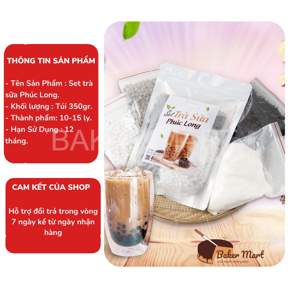 Set Nguyên Liệu Pha Trà Sữa Phúc Long - Nguyên liệu làm bánh Baker Mart