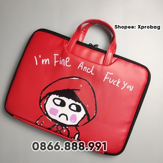 Túi Xách Chống Sốc Laptop, Macbook Da PU Cao Cấp, Bên Trong Lót Nhung. Có Quai Xách