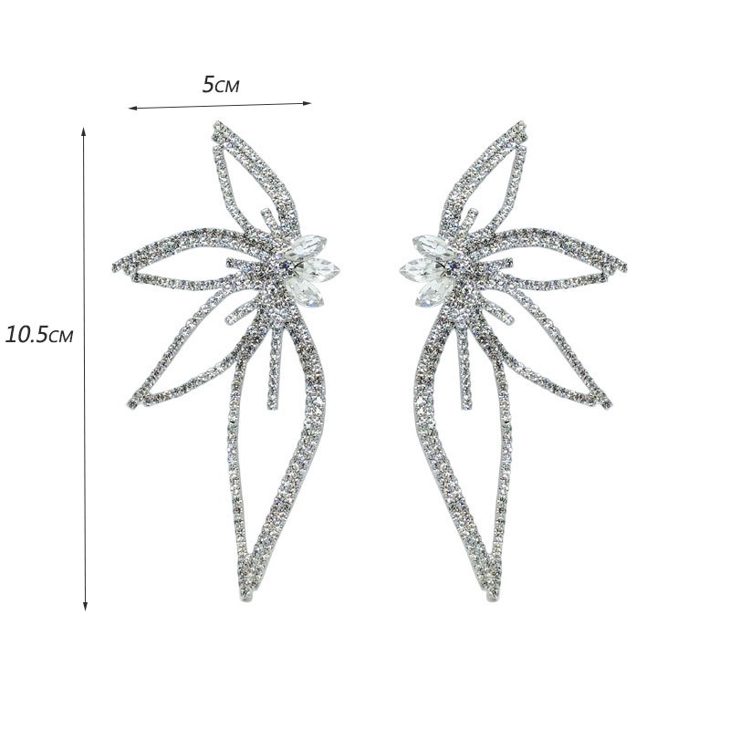 Khuyên Tai Hợp Kim Họa Tiết Hoa Lá/Hình Thoi Sáng Tạo Thời Trang