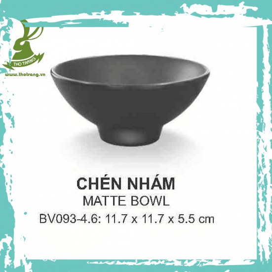 [Ưa Chuộng] Chén Ăn Cơm Trơn Màu Đen Nhám Kiểu Hàn Quốc Nướng BBQ 11.7*5.5cm Srithai Superware BV093-4.6 - Chính Hãng