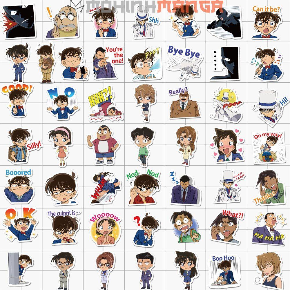 Sticker thám tử lừng danh Conan Kaito Kid siêu đạo chích siêu đẹp miếng dán decal trang trí tủ vali bàn học nón bảo