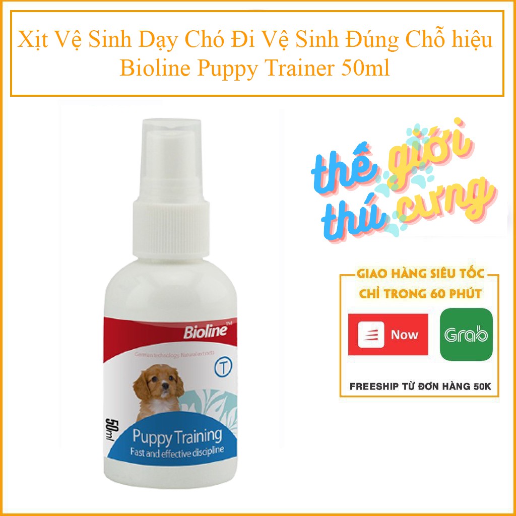 Xịt Vệ Sinh Dạy Chó Đi Vệ Sinh Đúng Chỗ hiệu Bioline Puppy Trainer 50ml