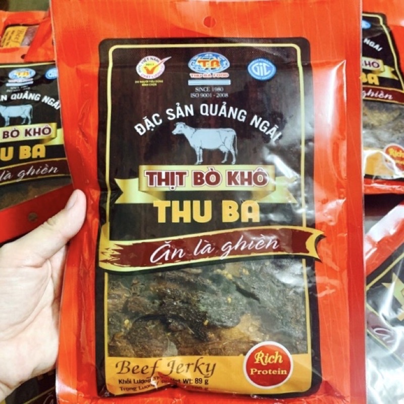 Thịt Bò Khô Thu Ba Đặc Sản Quảng Ngãi 100gr/bịch, Bò khô hương vị tuổi thơ Quà Quê