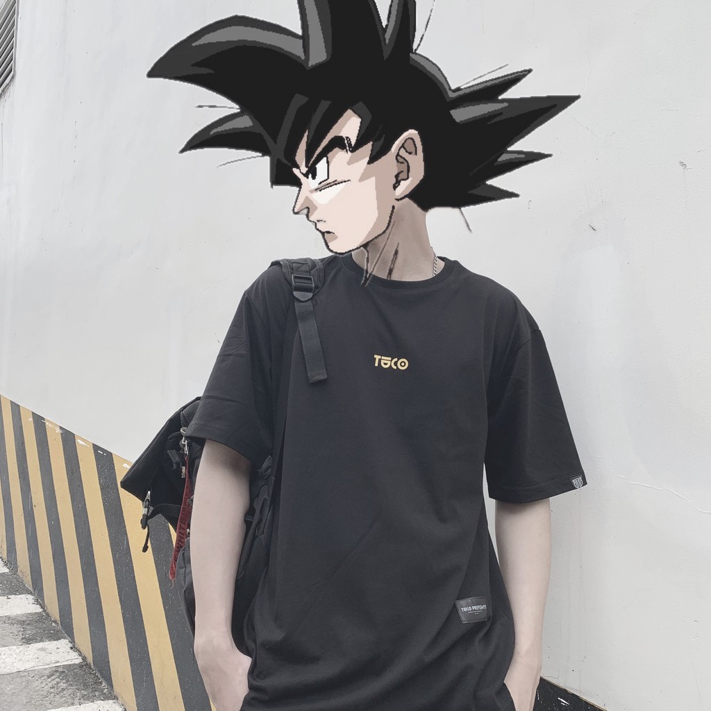 Áo thun tay lỡ basic tee TUCO black yellow đen chữ vàng, áo phông cotton form rộng OVERSIZE unisex nam nữ local brand