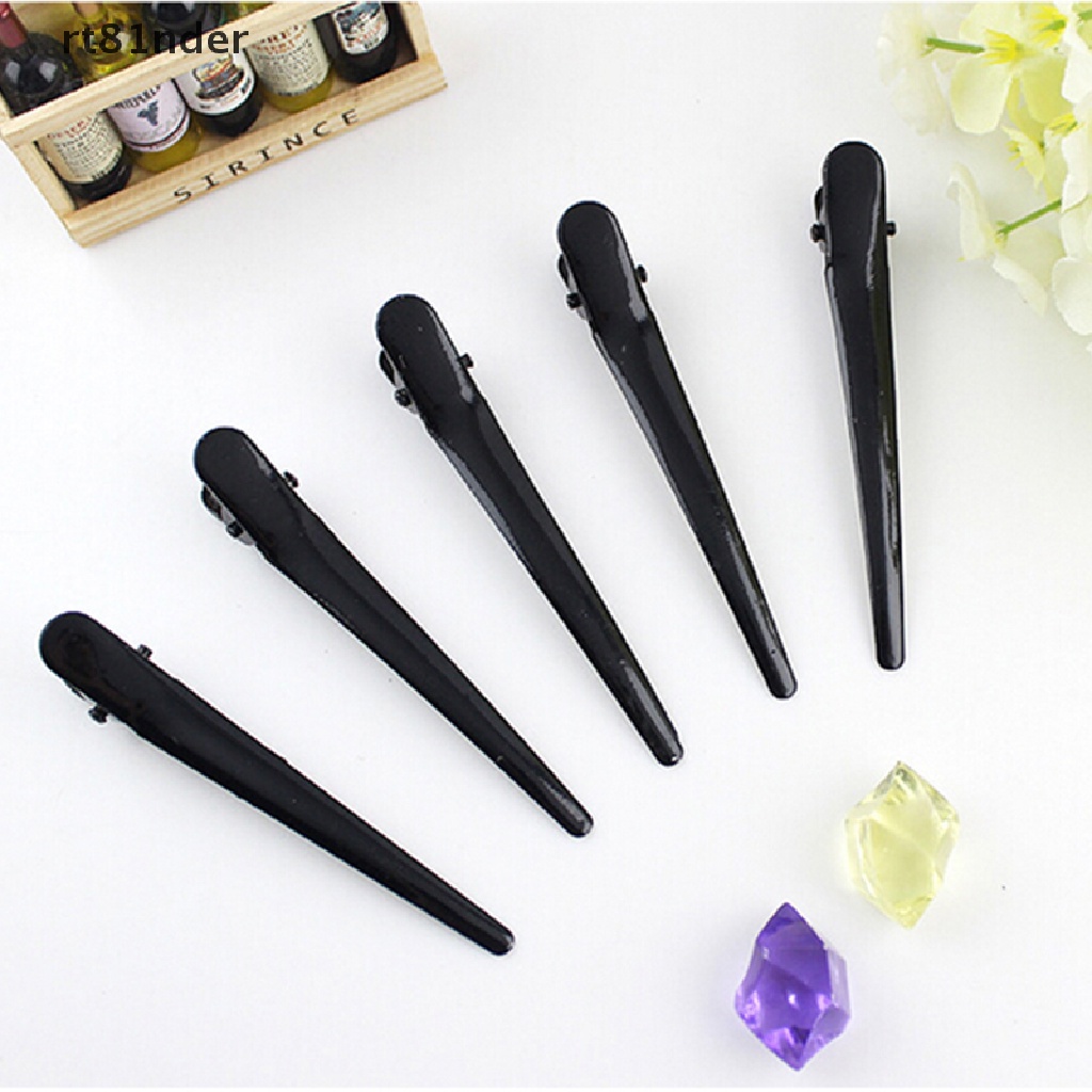 Set 10 Kẹp Tóc Cá Sấu Màu Đen Bằng Kim Loại