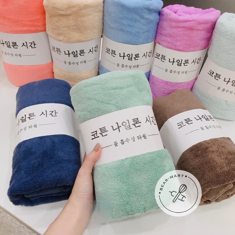 Khăn tắm lông cừu xuất Hàn kích thước 140x70cm siêu thấm hút mềm mịn