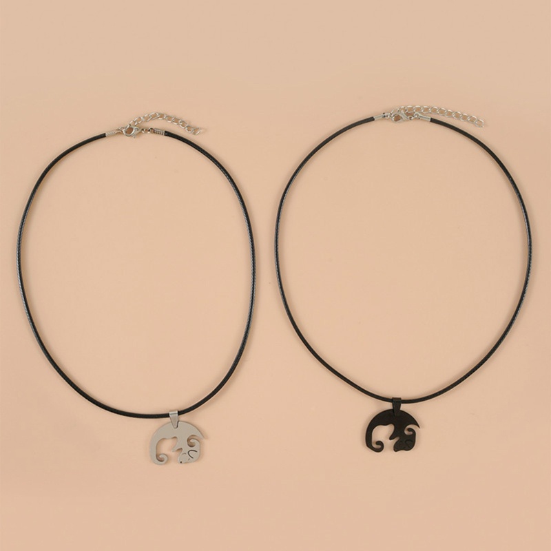 Bộ 2 Vòng cổ Mặt Tròn Bằng Thép Không Gỉ In Hình Chú Chó Âm Dương Cho Cặp Đôi Bạn Thân